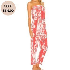 NWT 1.STATE Women's Cactus Bud Tie Dye Strapless One-Piece Jumpsuit- Size L